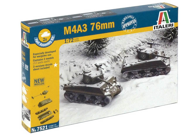 1/72 M4A3 Sherman 76mm-Fast Assembly(2대 포함)(New Tool)