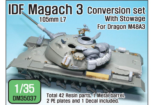 DM35037 1/35 IDF Magach 3 Conversion set /w stowage (for Dragon M48A3)