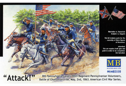 MB3550 1/35 8th Pennsylvania Cavalry, 89th Regiment Pennsylvanian VolunteersSeries. Attack!