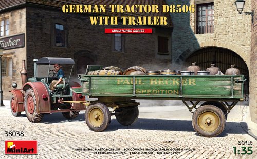 MI38038 1/35 German Tractor D8506 with Trailer