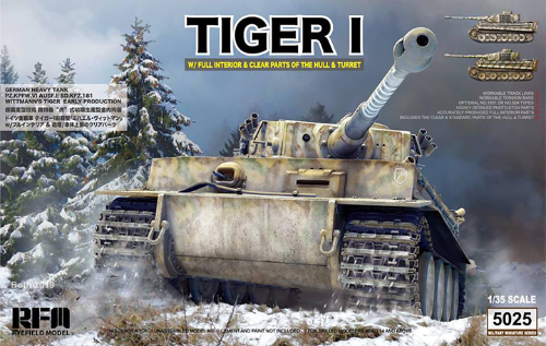 RM5025 1/35 Tiger I Early Production Wittmann s Tiger w/Full Interior / Clear Parts