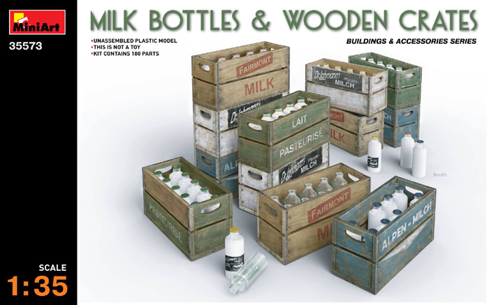 1/35 Milk Bottles/ Wooden Crates