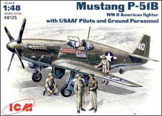 1/48 P-51B WWII USAF fighter + Pilots and Technics