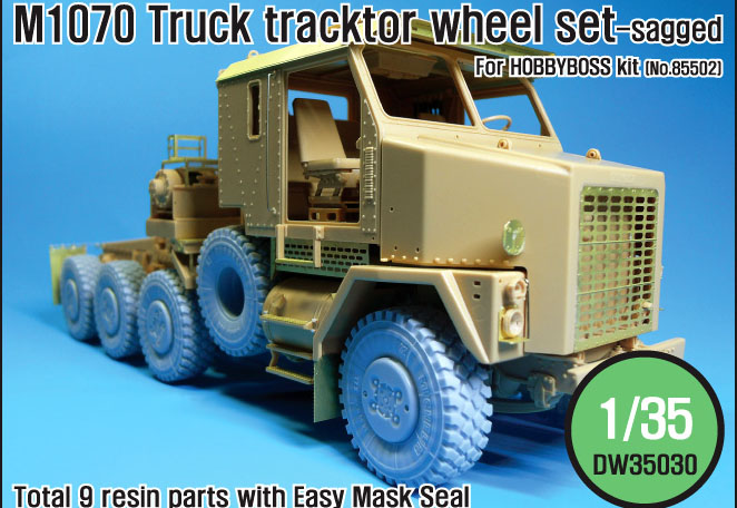 1/35 M1070 Truck Tractor Sagged wheel set (for Hobbyboss)