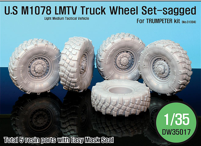 1/35 M1078 U.S LMTV Truck Sagged Wheel set (for Trumpeter)