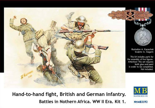 MB3592 1/35 Hand-to-hand fight British and German Infantry. Battles in Northern Africa. Kit 1
