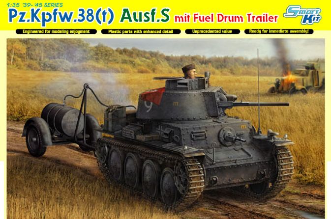 1/35 Pz.Kpfw.38(t) Ausf.S mit Fuel Drum Trailer - Smart Kit