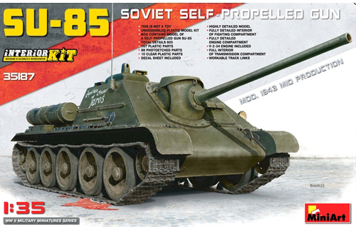 1/35 SU-85 Soviet self-propelled gun. Interior Kit, Mod. 1943 Mid Production