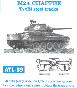 (39번) 1/35 M24 CHAFFEE T72El steel tracks