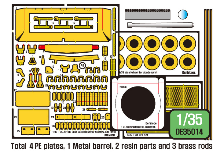 DE35014 1/35 T-34/76 Mod.1943 Basic PE detail up set (for Academy/ICM-Revell kit)