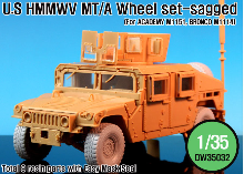 DW35032 1/35 HMMWV BFGR Sagged Wheel set (for Academy 1/35 M1151 Bronco M1114)