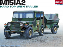 A13012 1/35 US M151A2 Hard Top w/Trailer