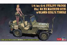 HA52283 1/24 SP483 1/4t 4x4 Truck w/Cal. 50 M2 Machine Gun and Blond Girls Figure
