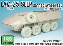DW35102 1/35 US LAV-25 SLEP &quot;XML&quot; Sagged Wheel set (for Trumpeter 1/35)