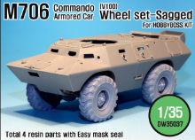 DW35037 1/35 US M706 Commando Armored Car sagged wheel set for Hobbyboss