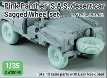 DW35140 1/35 British S.A.S Land Rover Pinkpanther Sagged wheel set  (for Tamiya / Italeri )