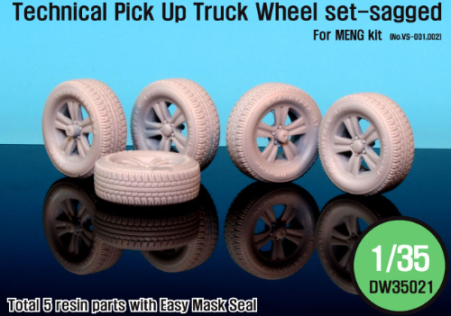 DW35021 1/35 Technical Pick up Truck Sagged Wheel set (for Meng Model)