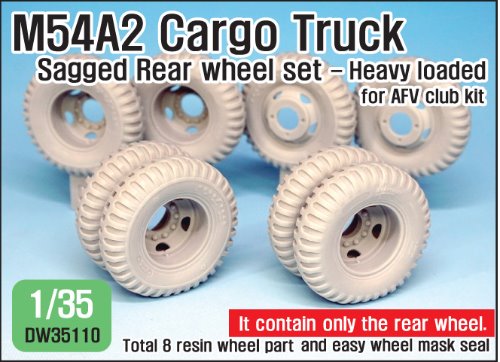DW35110 1/35 US M54A2 Cargo Truck Sagged Rear Wheel set- Heavy Loaded(for AFV club)