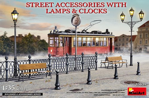 MI35639 1/35 Street Accessories with Lamps and Clocks