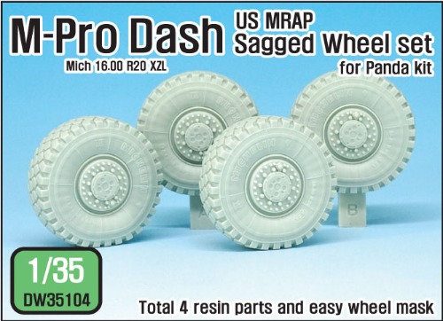 DW35104 1/35 US MRAP M-pro Dash Sagged Wheel set (for Panda)