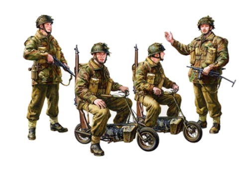 TA35337 1/35 British Paratroopers w/Small Motorcycle