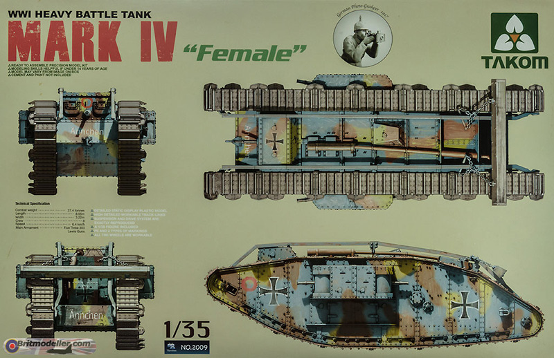 1/35 WWI Heavy Battle Tank Mark IV Female