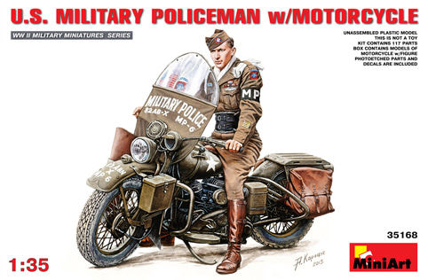 MI35168 1/35 U.S.Military Police w/Motorcycle