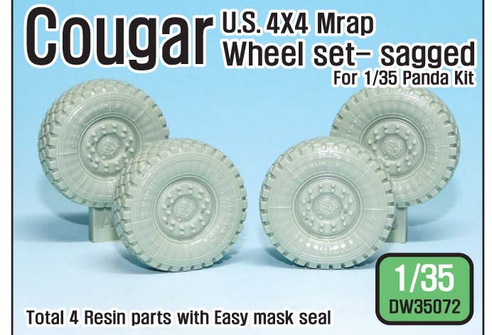 1/35 U.S Cougar MRAP Sagged Wheel set (for Panda)