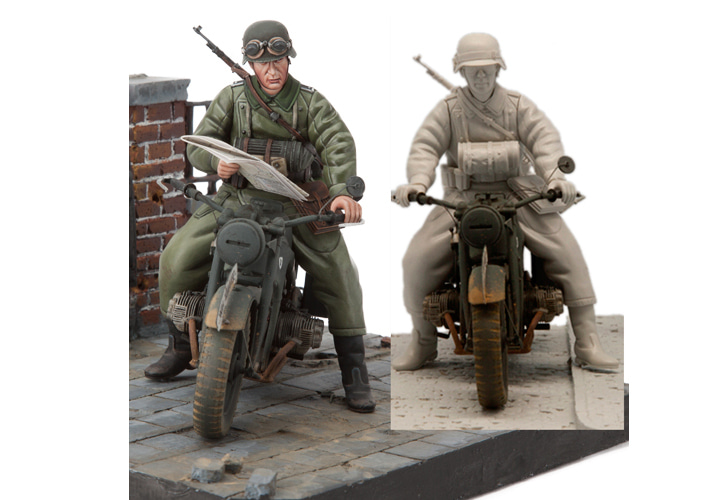 1/16 Zundapp KS-750/1 Solo with Trooper (base is not included)