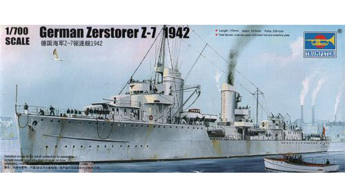 1/700 German Zerstorer Z-7 1942