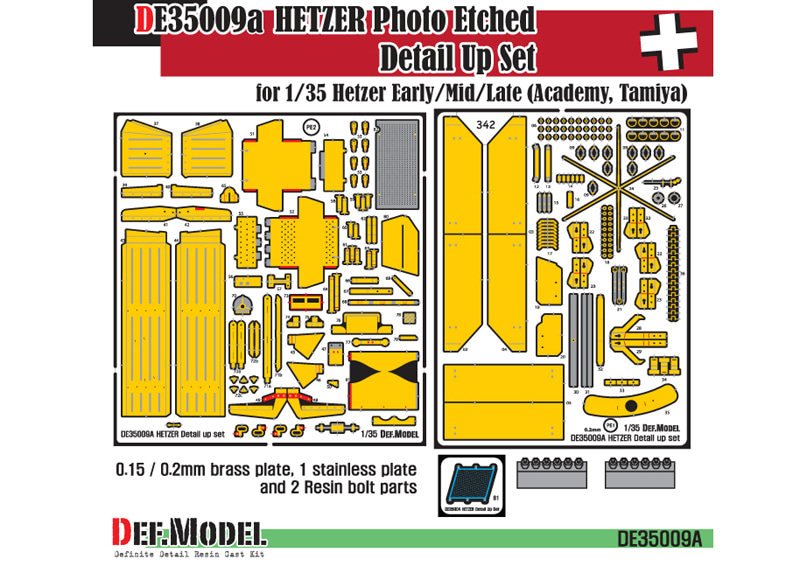 1/35 Hetzer PE detail up set( Academy Tamiya )