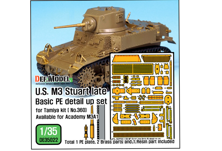 1/35 U.S. M3 Stuart Late Basic PE Detail up set