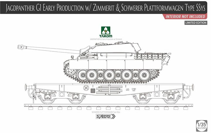 1/35 Jagdpanther G1 Early w/Zimmer Plaformwagen,SSys-no interior Limit Edition