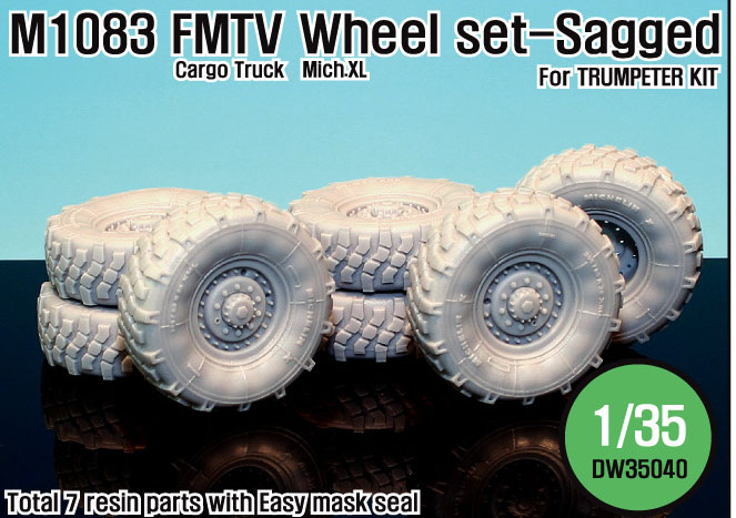 M1083 US FMTV Truck Sagged Wheel set (for Trumpeter)