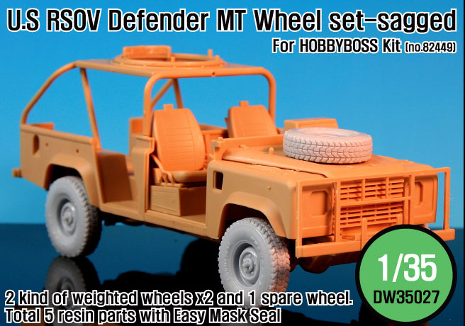 U.S RSOV 1/35 Defender MT tires Sagged wheel set (for Hobbyboss)