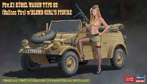 HA52273 1/24 SP473 Pkw.K1 Kubelwagen Type 82-Balloon Wheels w/Blond Girls Figure
