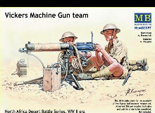 MB3597 1/35 Vickers Machine Gun team, North Africa Desert Battle Series, WWII