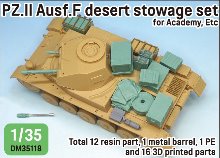 DM35118 1/35 WWII German Pz.II Ausf.F Desert stowage set for Academy kit
