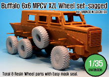 DW35035 1/35 Buffalo 6x6 MPCV Mich. XZL Sagged Wheel set (for Bronco)