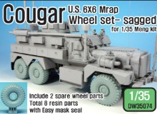 DW35074 1/35 U.S Cougar 6x6 MRAP Sagged Wheel set (for MENG)
