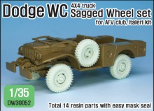 DW30052 1/35 US Dodge WC 4X4 truck Sagged Wheel set (for AFVclub, Italeri)