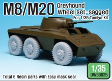 DW30025 1/35 US M8/M20 Greyhound Sagged Wheel set (for Tamiya )