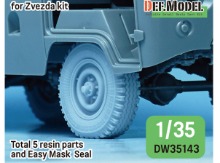 DW35143 1/35 Russian UAZ 3909 Van Military Sagged wheel set  (for Zvezda )