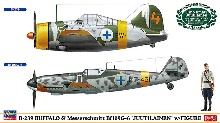 HA02439 1/72 B-239 Buffalo &amp; Messerschmitt BF109G-6 Juutilainen w/Figure