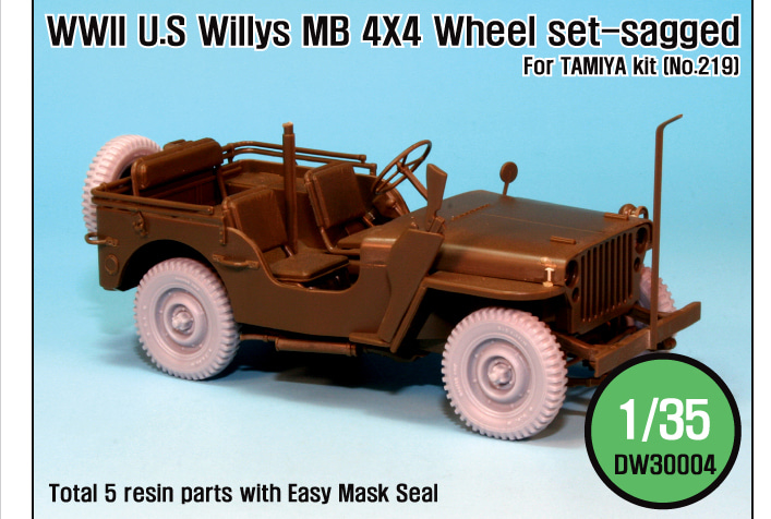 DW30004 1/35 WWII U.S Willys MB Wheel set (for Tamiya)